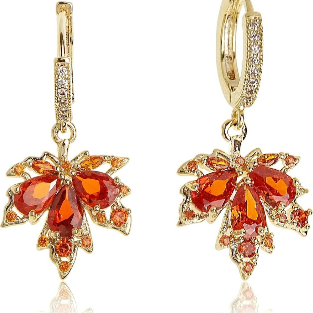 Gold Silver Small Hoop Dangle Earrings for Women, Trendy Dainty Rhinestone CZ Da
